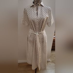 Lisa Marie Fernandez 100% Cotton Full-Button Front Maxi Shirtdress with Pockets